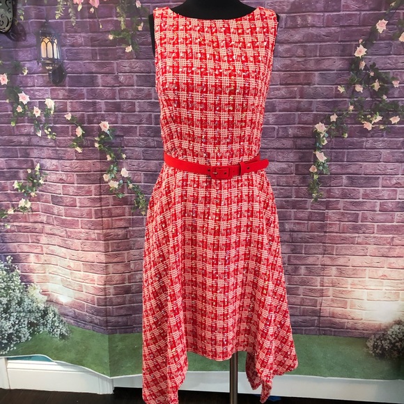 Red Handkerchief Hem Dress